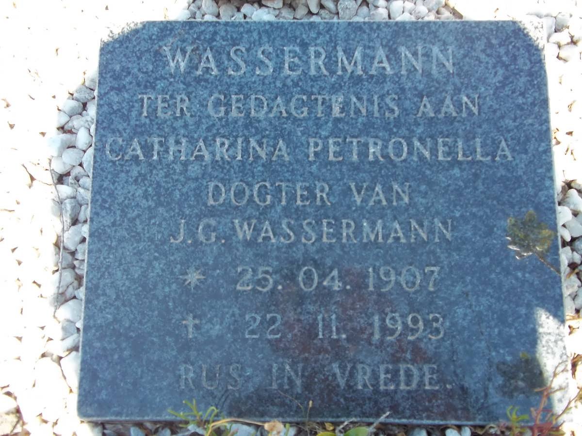 WASSERMAN Catharina Petronella 1907-1993
