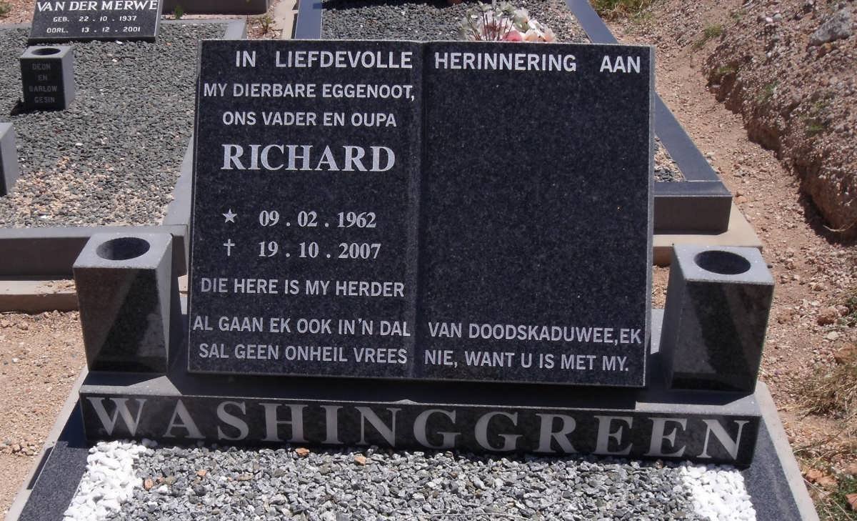 WASHINGGREEN Richard 1962-2007