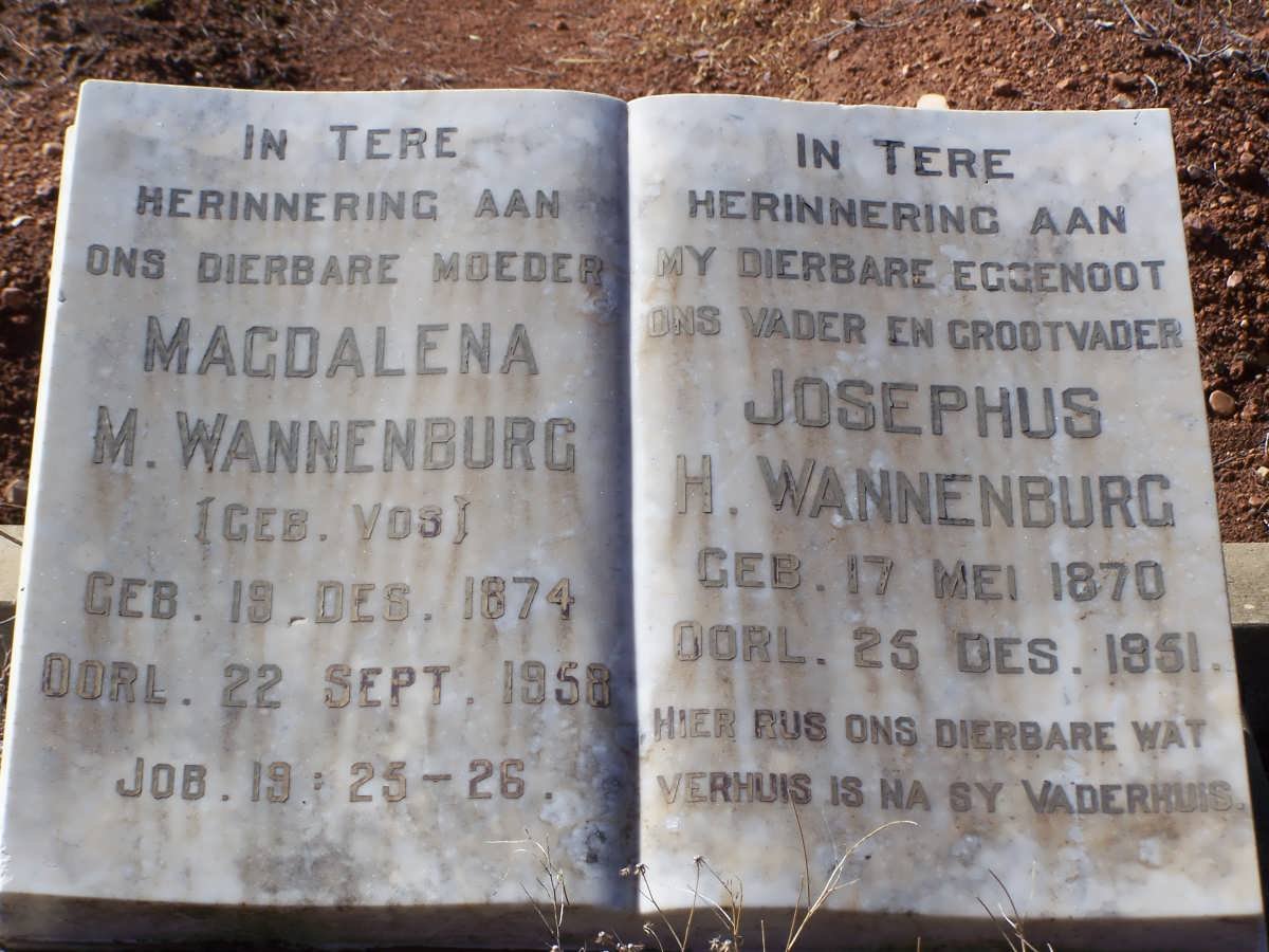 WANNENBURG Josephus H. 1870-1951 &amp; Maddalena M. VOS 1874-1958