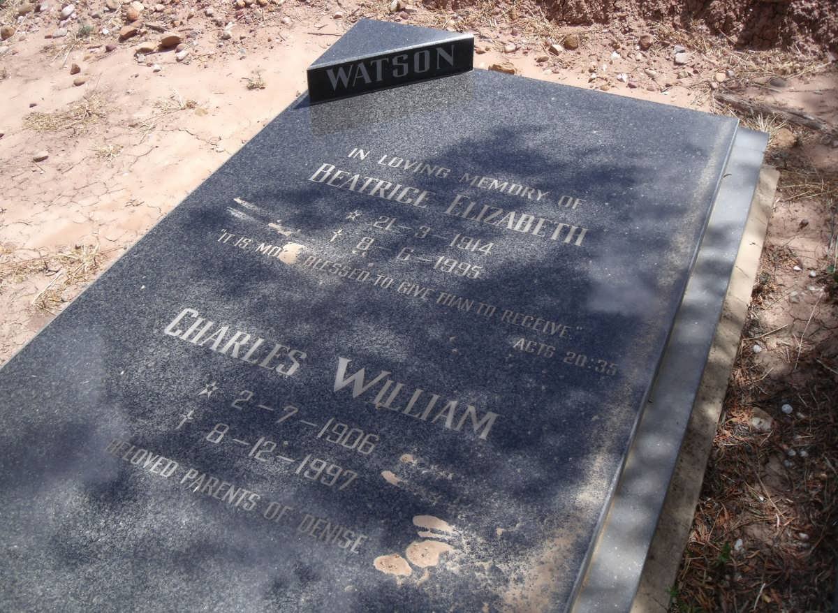 WATSON Charles William 1906-1997 &amp; Beatrice Elizabeth 1914-1995