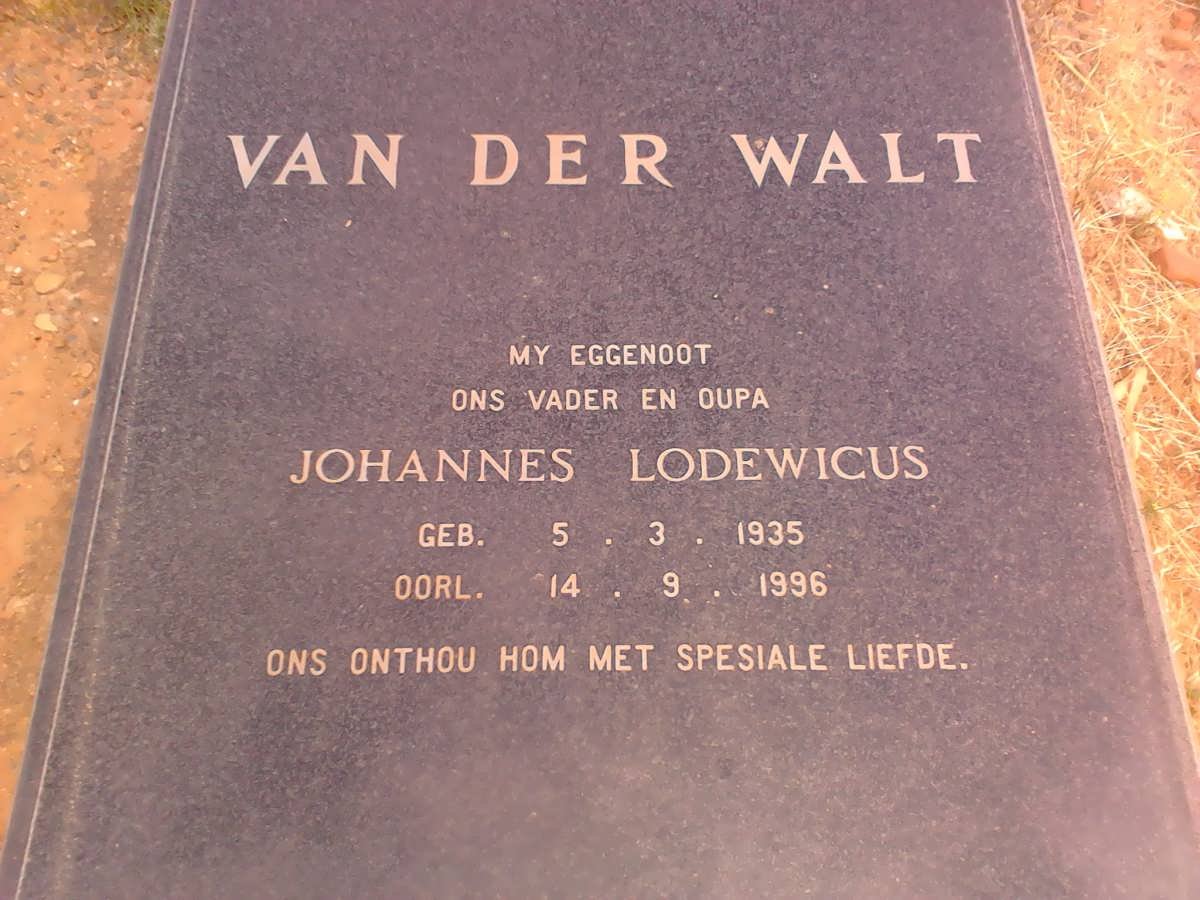 WALT Johannes Lodewicus, van der 1935-1996