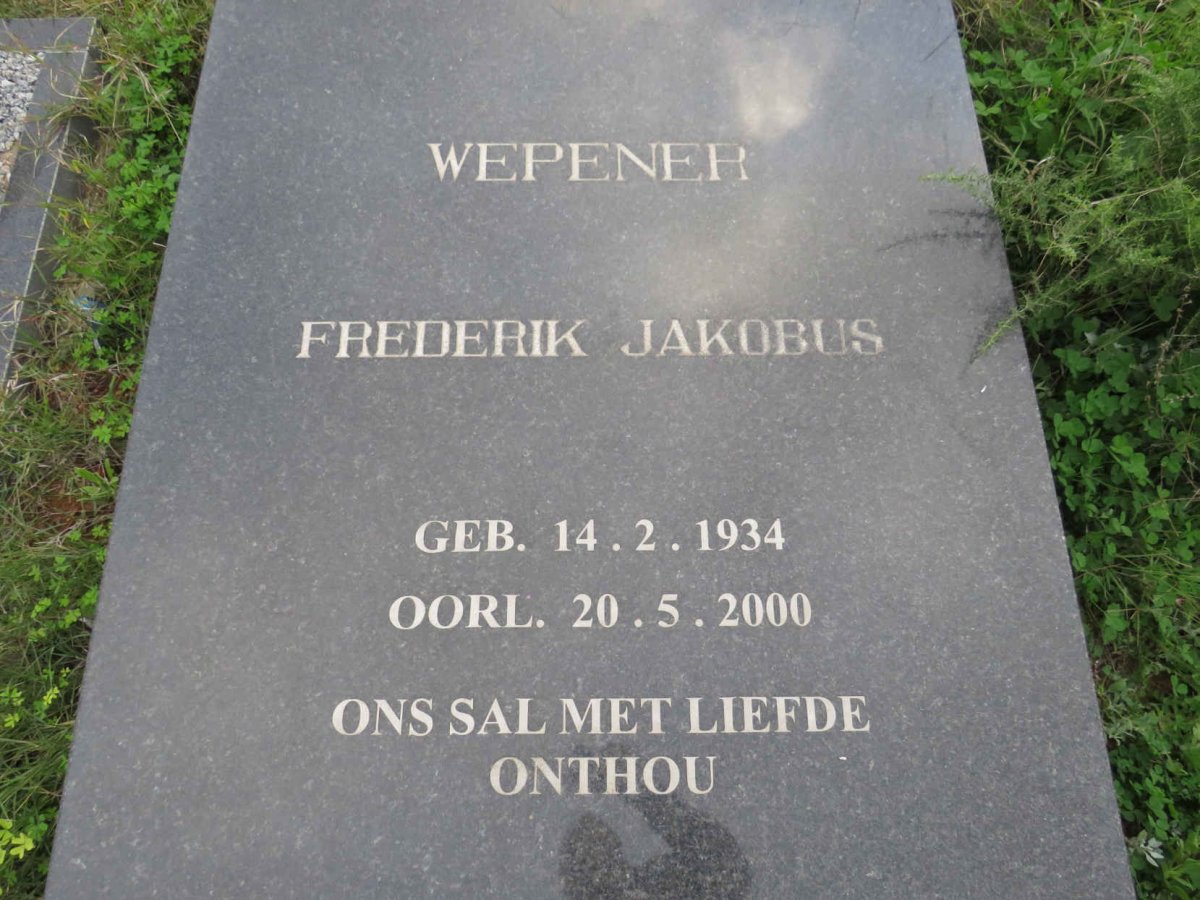 WEPENER Frederik Jakobus 1934-2000
