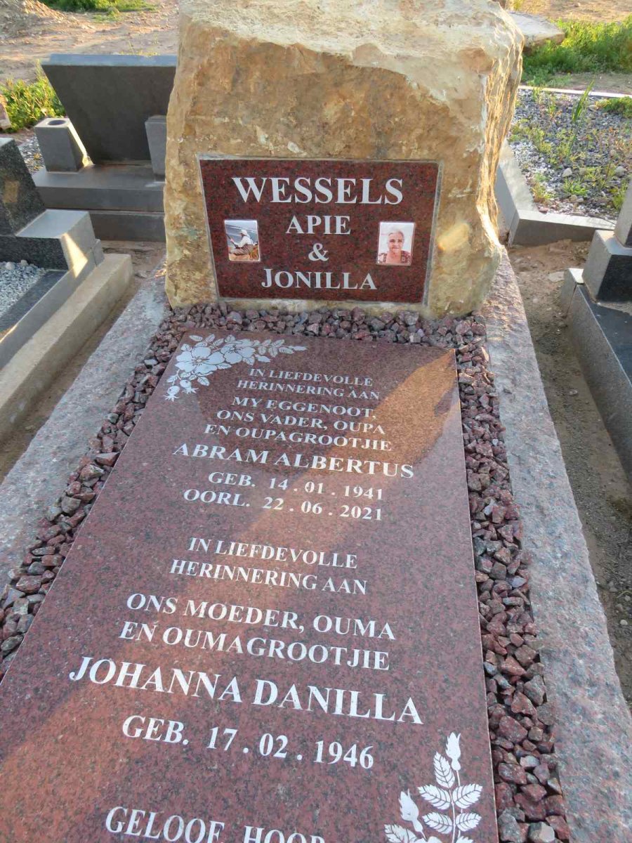 WESSELS Abram Albertus 1941-2021 & Johanna Danilla 1946-