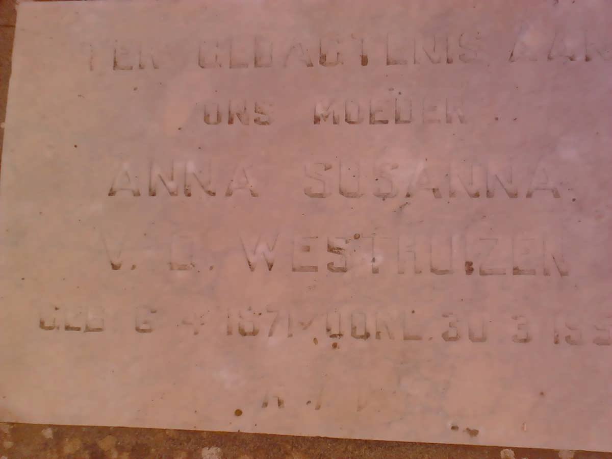 WESTHUIZEN Anna Susanna, v.d. 1871-195?