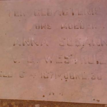 WESTHUIZEN Anna Susanna, v.d. 1871-195?