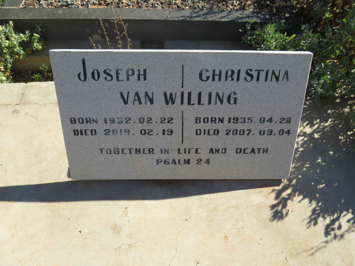 WILLING Joseph, van 1932-2019 & Christina 1935-2007