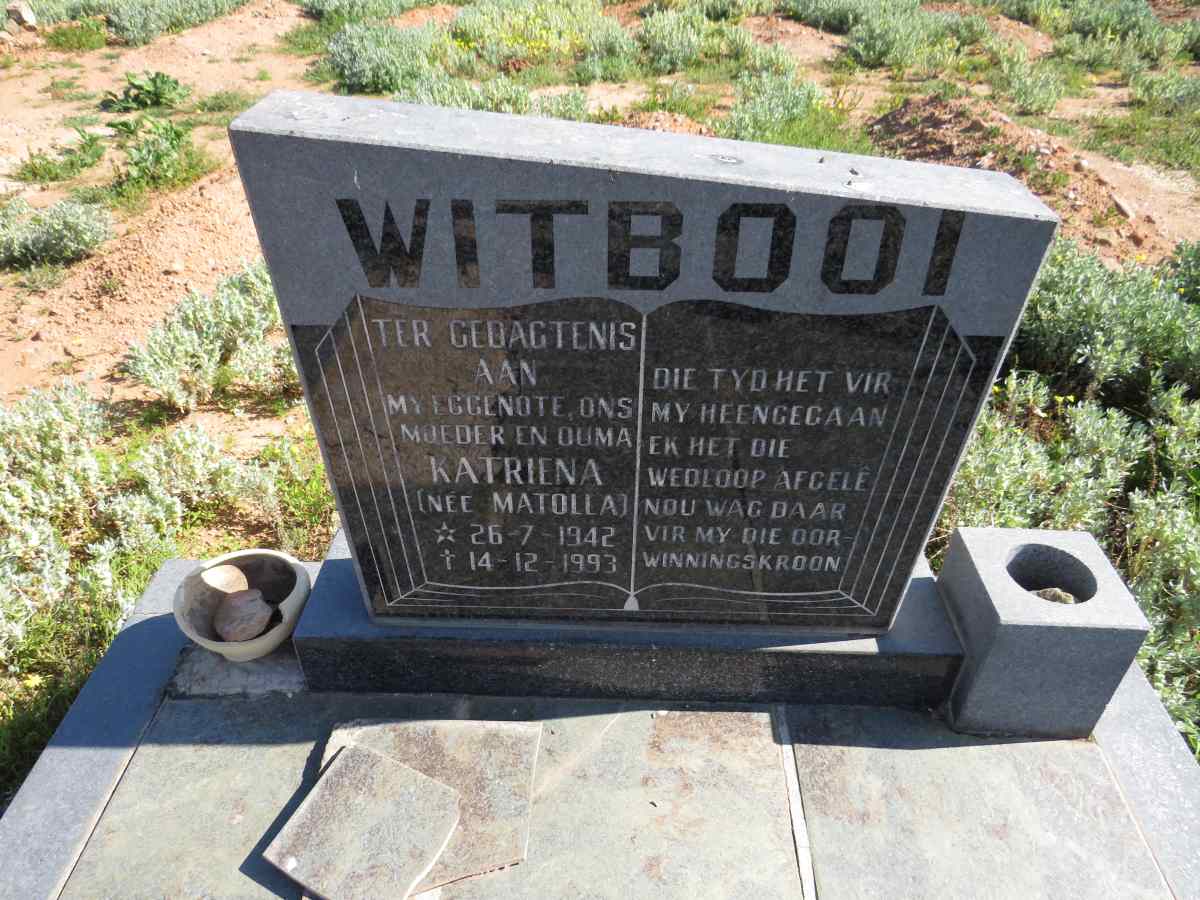 WITBOOI Katriena nee MATOLLA 1942-1993