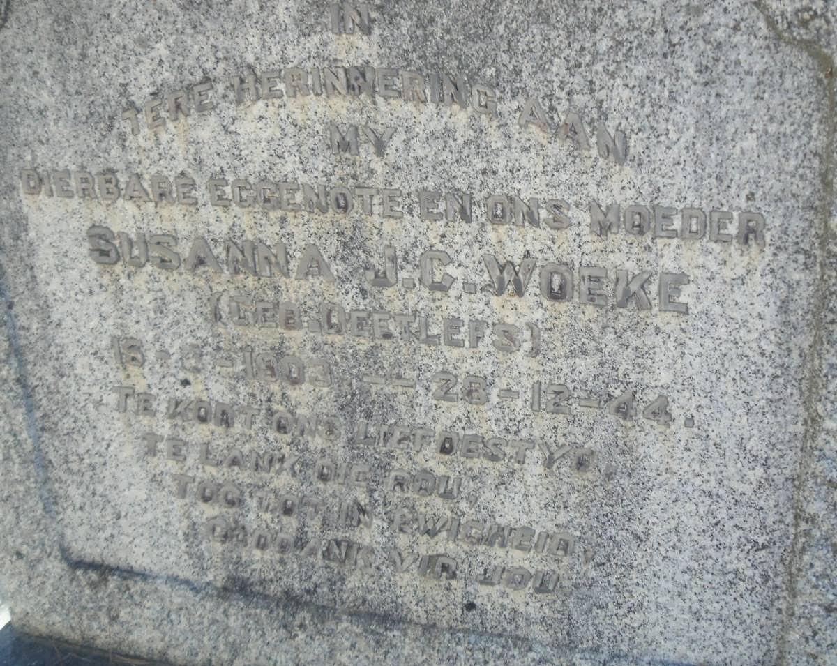 WOEKE Susanna J.C. nee DEETLEFS 1903-1944