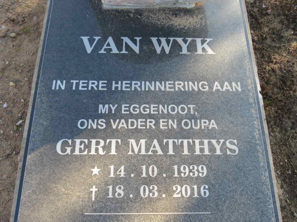 WYK Gert Matthys, van 1939-2016
