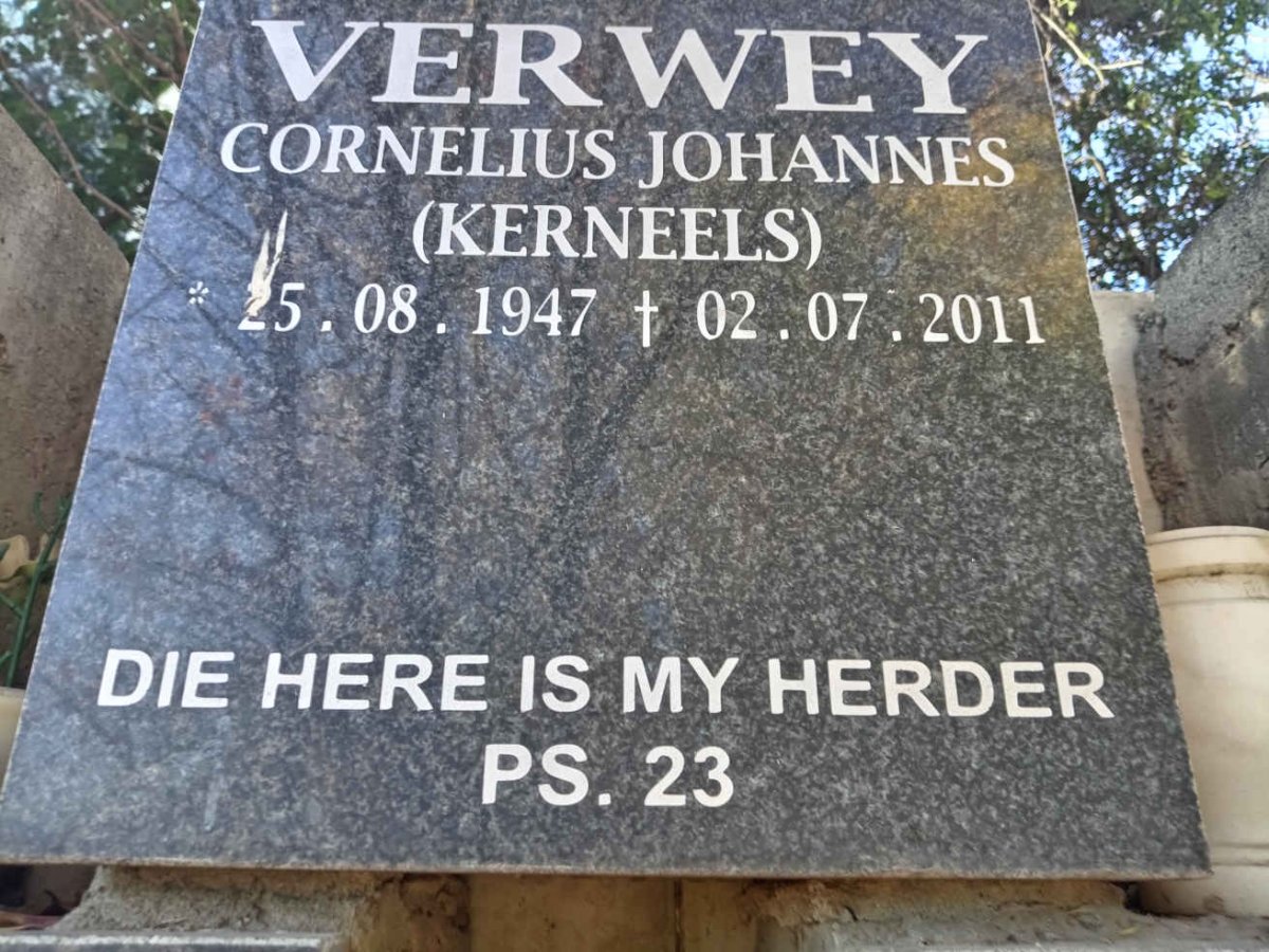 VERWEY Cornelius Johannes 1947-2011