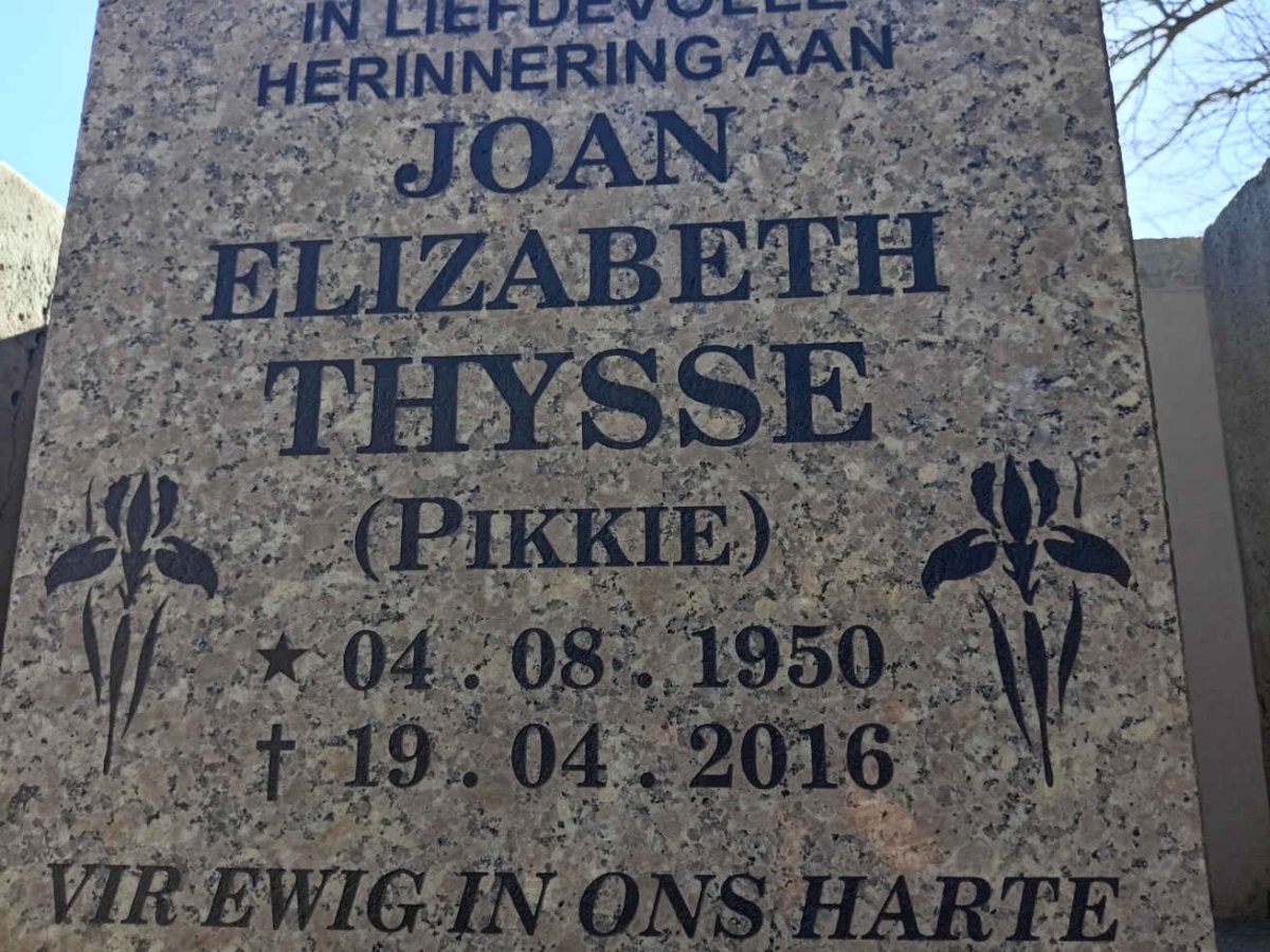 THYSSE Joan Elizabeth 1950-2016