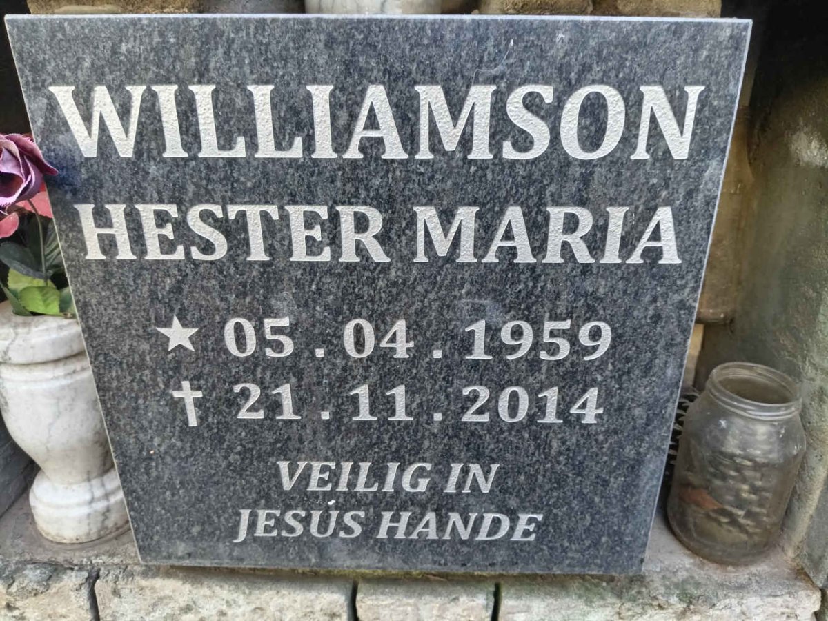 WILLIAMSON Hester Maria 1959-2014