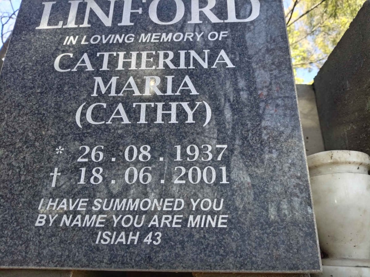 LINFORD Catherina Maria 1937-2001
