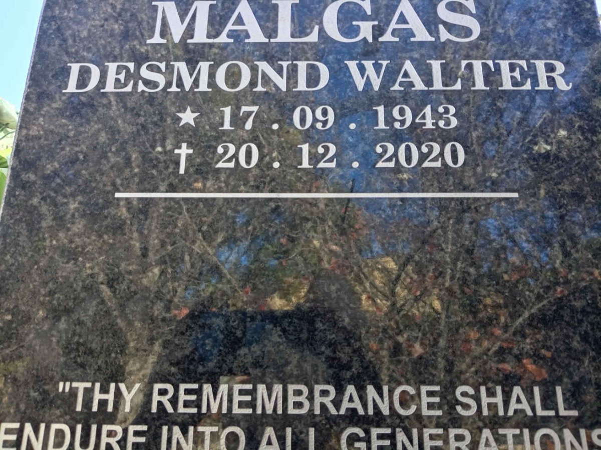MALGAS Desmond Walter 1943-2020