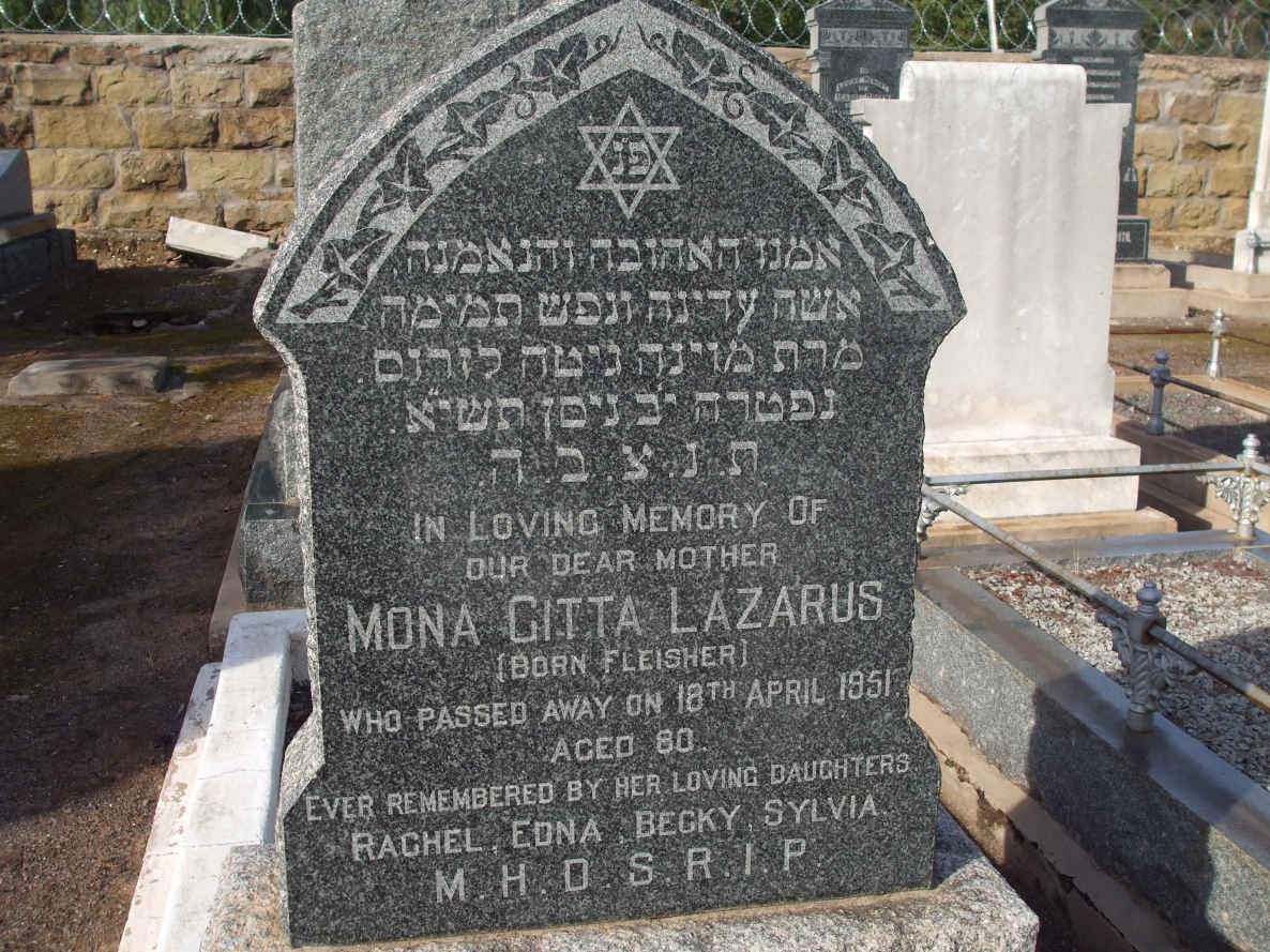 LAZARUS Mona Gitta nee FLESIHER  -1951 
