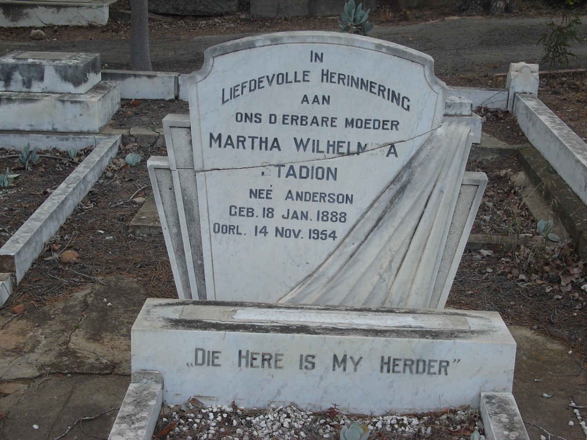 STADION Martha Wilhelmina nee ANDERSON 1888-1954