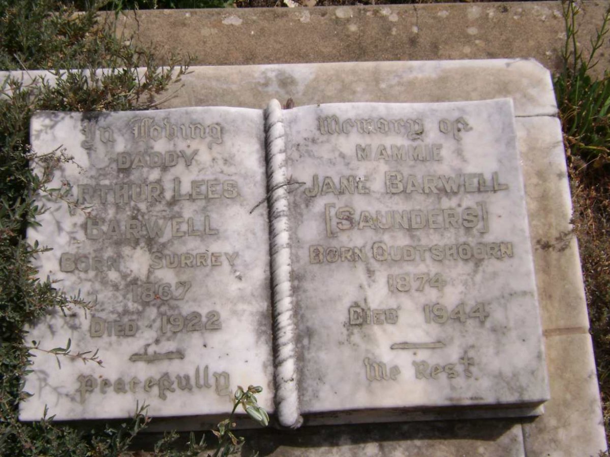 BARWELL Arthur Lees 1867-1922 &amp; Jane SAUNDERS 1874-1944