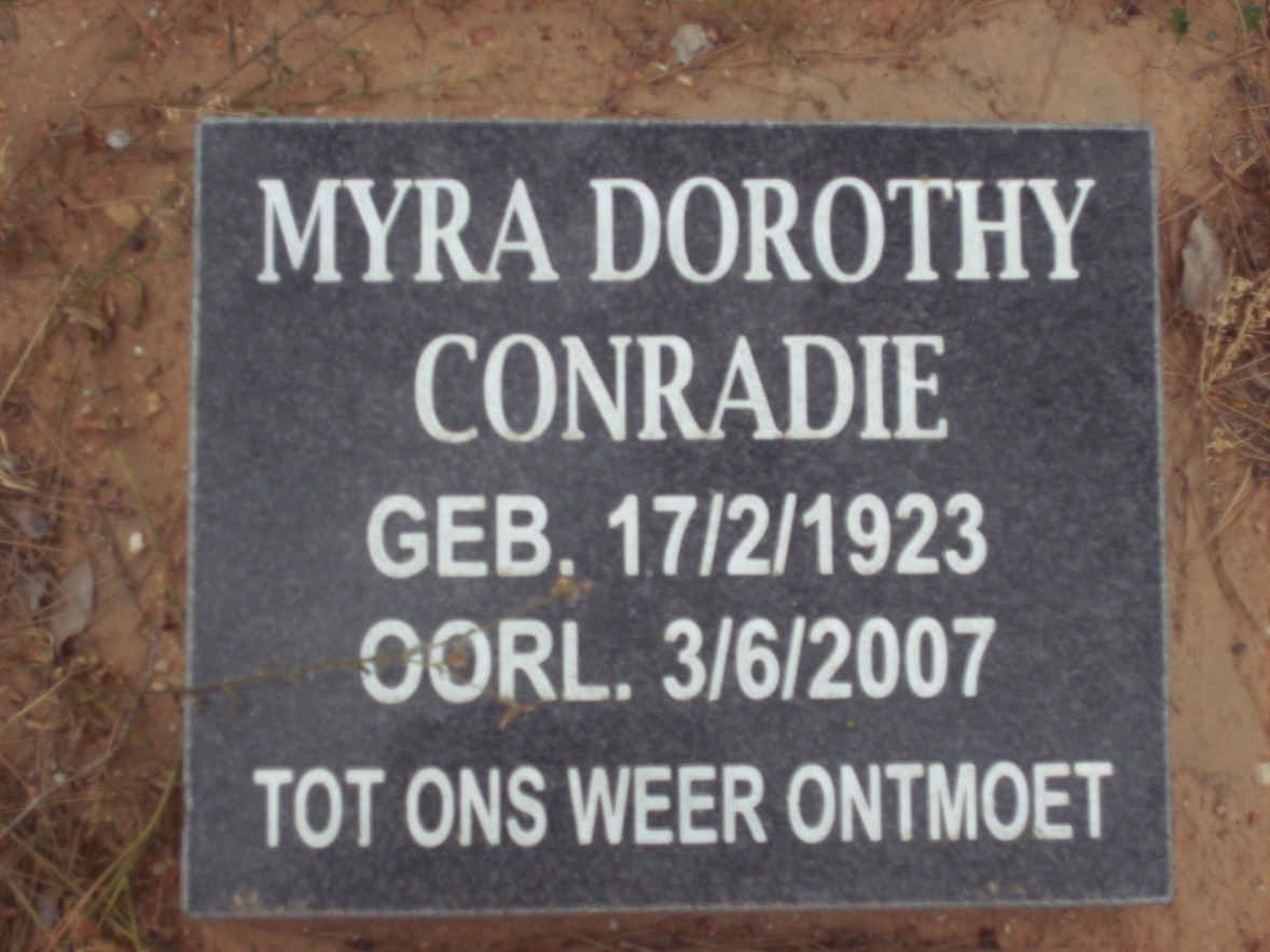 CONRADIE Myra Dorothy 1923-2007