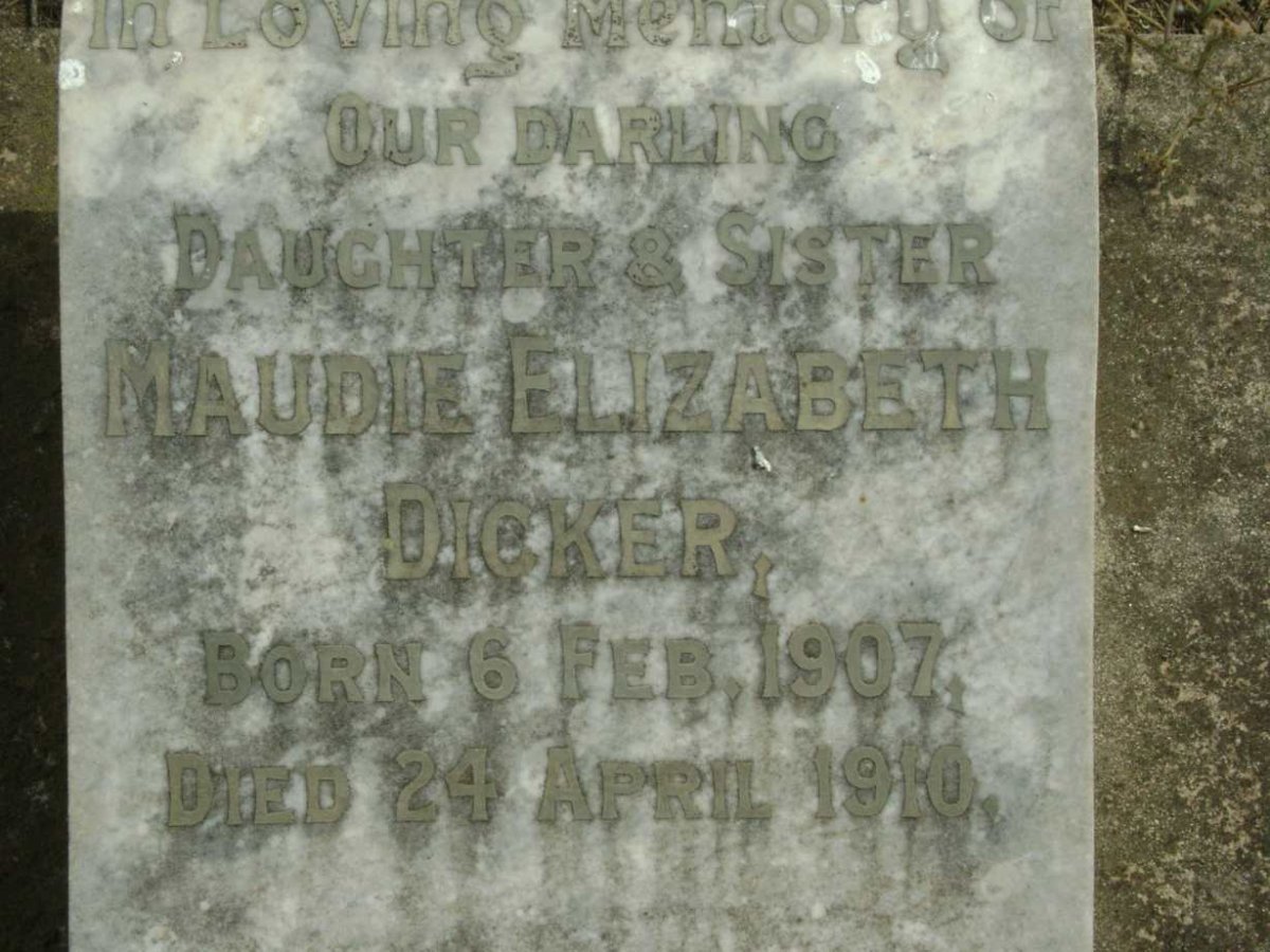 DICKER Maudie Elizabeth 1907-1910