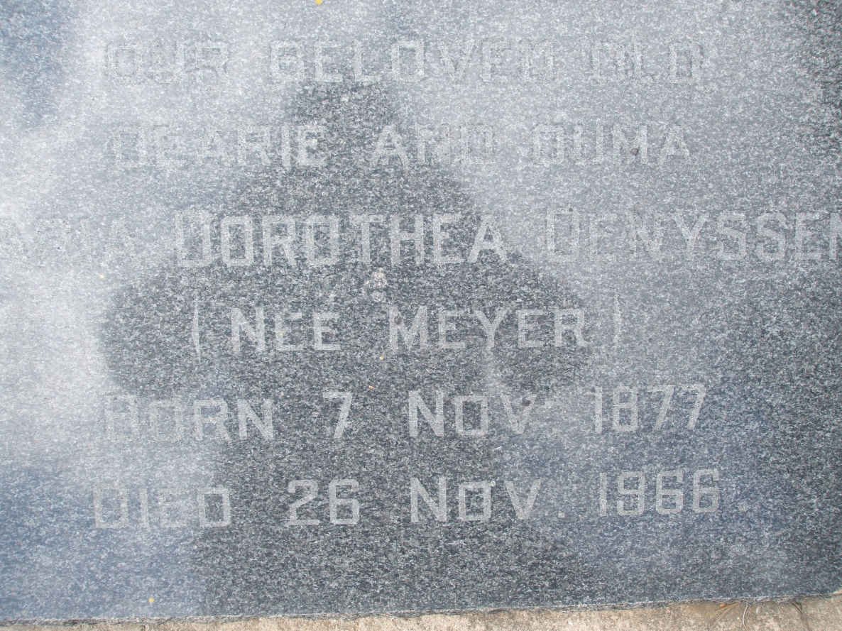 DENYSSEN Maria Dorothea nee MEYER 1877-1966