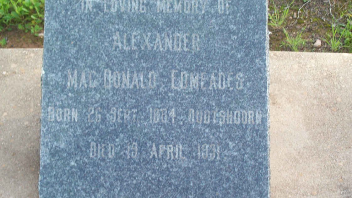 EDMEADES Alexander MacDonald 1884-1931