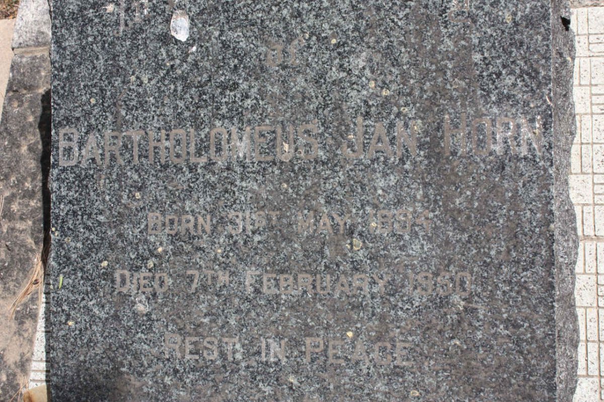 HORN Bartholomeus Jan 1894-1950
