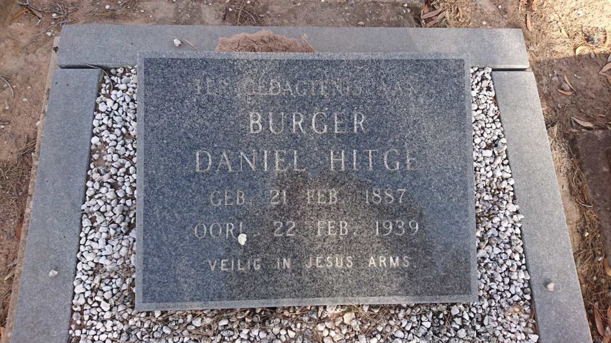 HITGE Burger Daniel 1887-1939