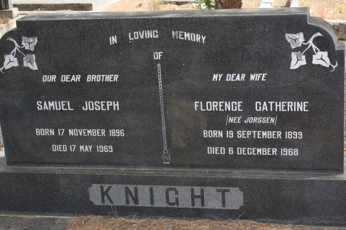 KNIGHT Samuel Joseph 1896-1969 &amp; Florence Catherine JORSSEN 1899-1968