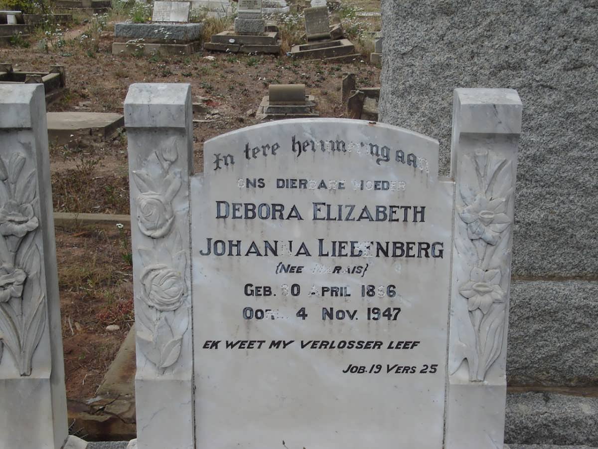 LIEBENBERG Debora Elizabeth Johanna nee MARAIS 1886-1947