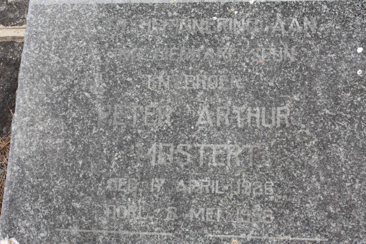 MOSTERT Peter Arthur 1926-1958