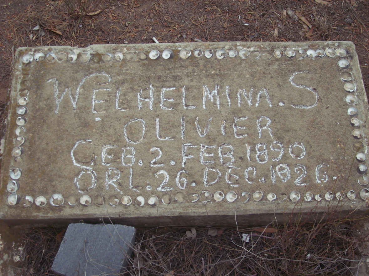 OLIVIER Welhelmina S. 1890-1926