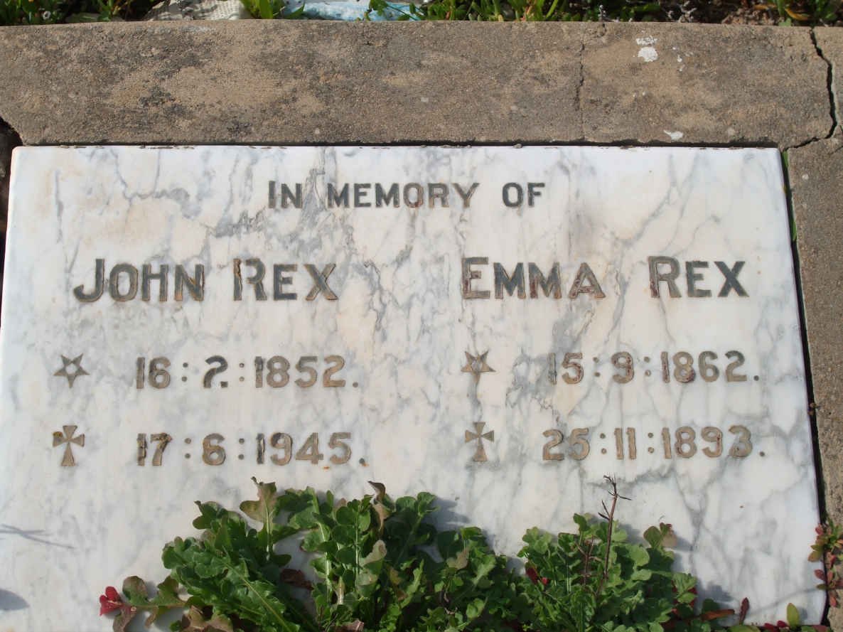 REX John 1852-1945 &amp; Emma 1862-1893