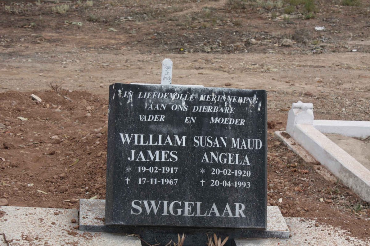 SWIGELAAR William James 1917-1967 &amp; Susan Maud Angela 1920-1993