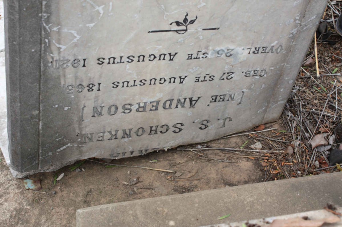 SCHONKEN J.S. nee ANDERSON 1863-1921