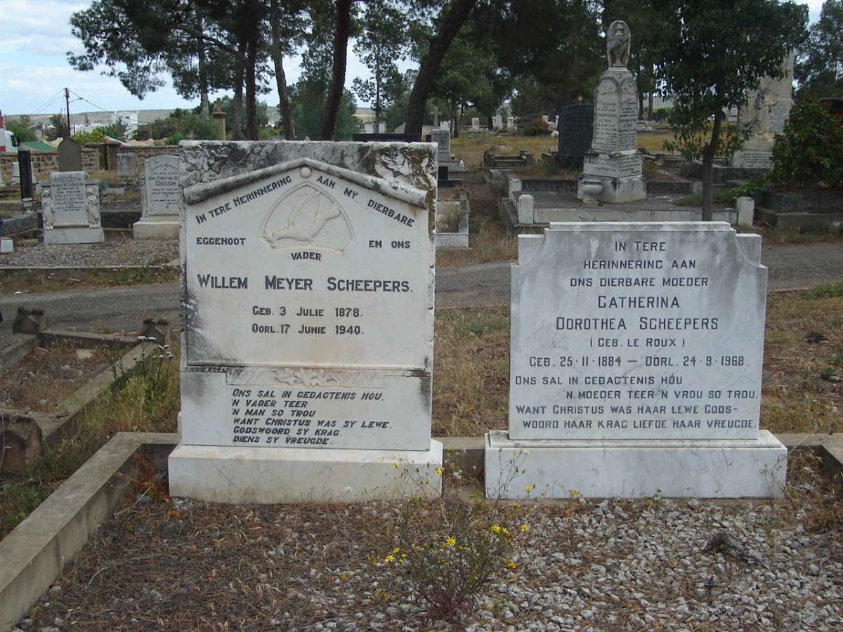 SCHEEPERS Willem Meyer 1878-1940 &amp; Catherina Dorothea LE ROUX 1884-1968
