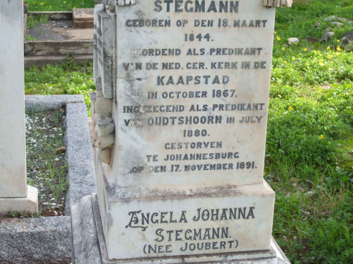 STEGMANN George William 1844-1891  :: STEGMANN Angela Johanna nee JOUBERT 1844-1936