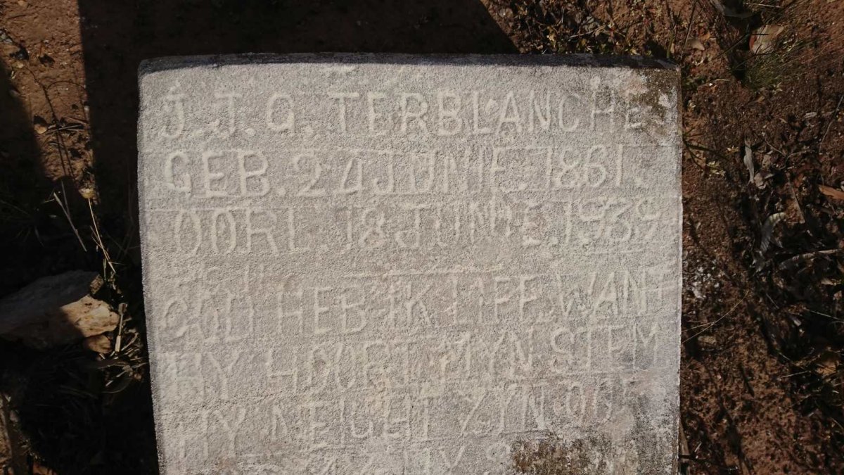 TERBLANCHE J.J.G. 1861-1939