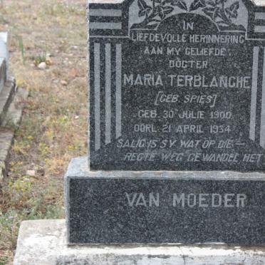 TERBLANCHE Maria nee SPIES 1900-1934
