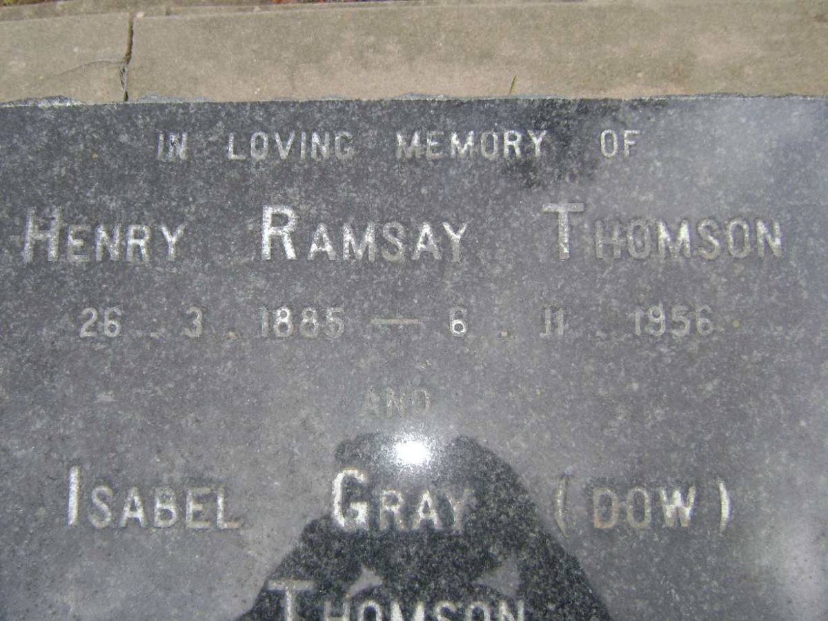 THOMSON Henry Ramsay 1885-1956 &amp; Isabel Gray DOW 1886-1960