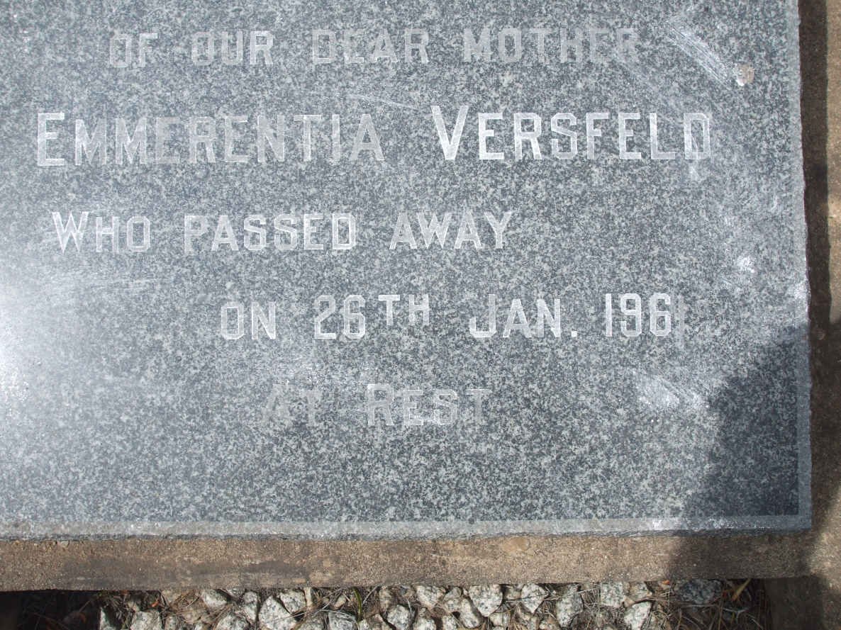VERSFELD Emmerentia -1961