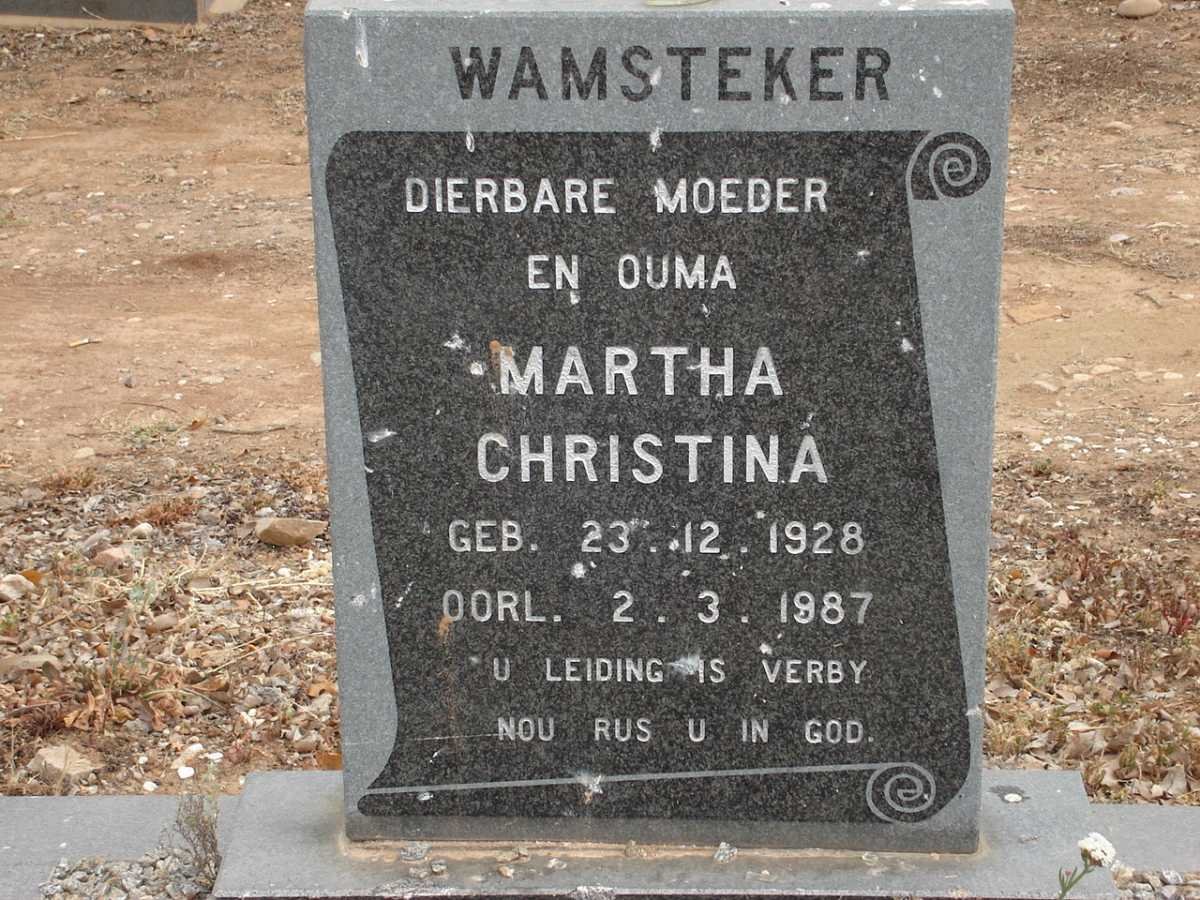 WAMSTEKER Martha Christina 1928-1987
