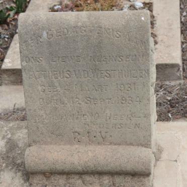 WESTHUIZEN Mattheus, van der 1931-1934