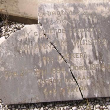 WUISTER Johanna M.nee DICKER 1894-1919