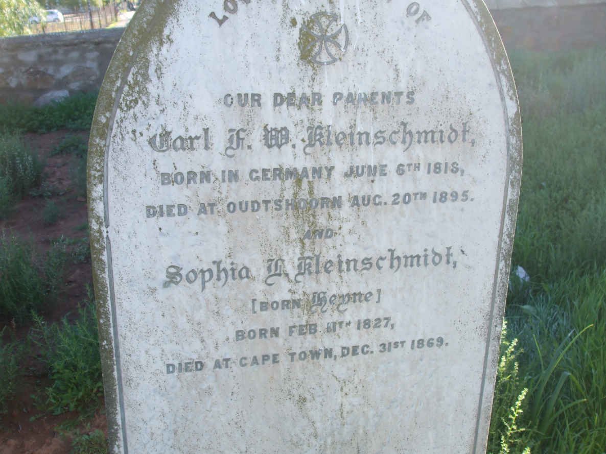 KLEINSCHMIDT Carl F.W. 1818-1895 &amp; Sophia L. HEYNE 1827-1869