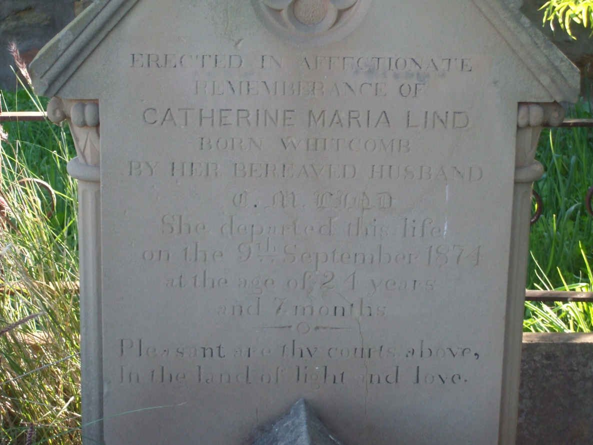 LIND Catherine Maria nee WHITCOMB -1874 