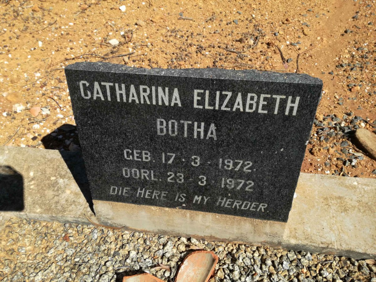 BOTHA Catharina Elizabeth 1972-1972