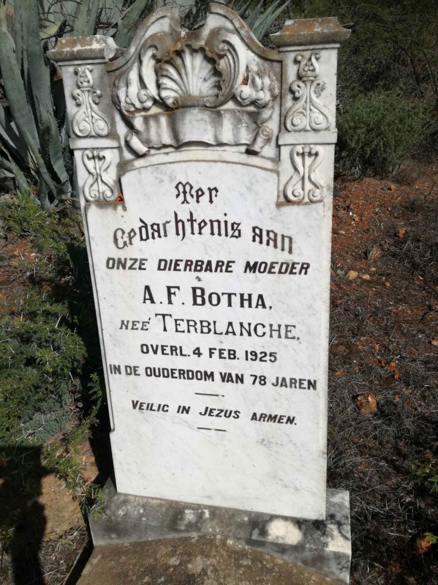 BOTHA A.F. nee TERBLANCHE -1925