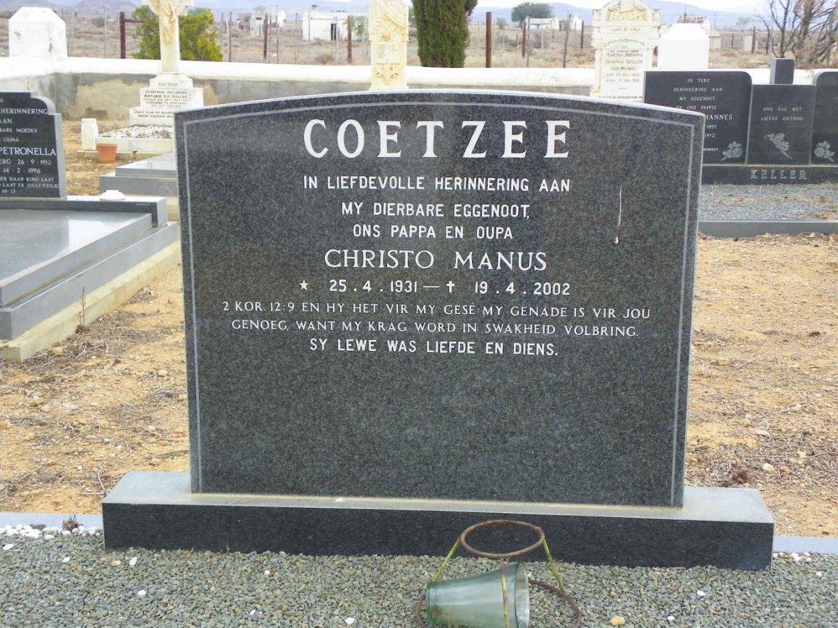 COETZEE Christo Manus 1931-2002
