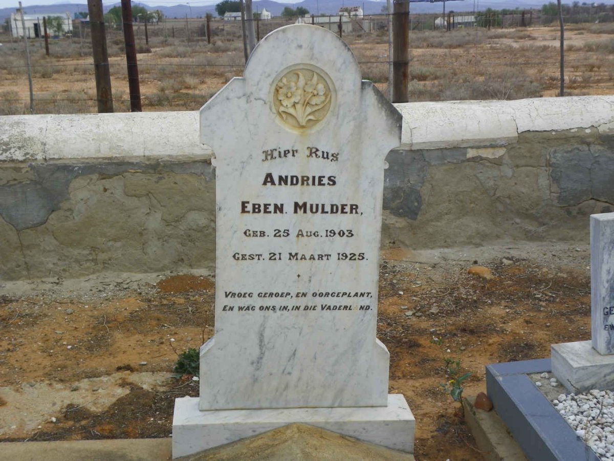 MULDER Andries Eben 1903-1925