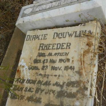RHEEDER Dirkie Douwlina nee NORTIER 1908-1941